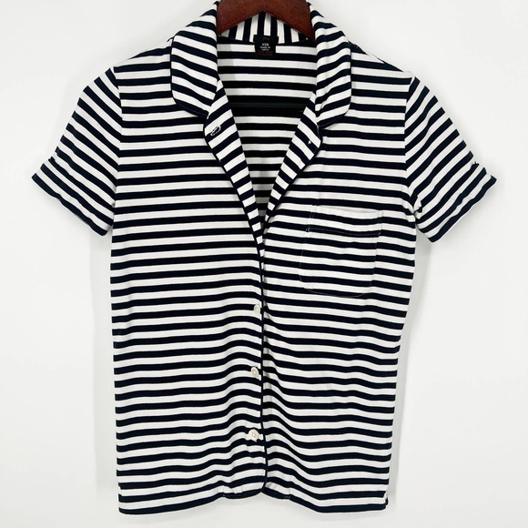 J. Crew Other - J Crew Striped Women’s Pajama Lounge XXS Extra Small Blouse Shirt Top